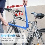 WSDCAM 113dB Loud Anti Theft Vibration Sensor Alarm Systems for Electric Bike Motorcycle Golf Car Trailer Mailbox Garage Door Waterproof Home Security Bike Accessories Bike Alarm with Remote