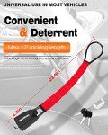 Tevlaphee Steering Wheel Lock Seat Belt Lock Universal Anti Theft Device Car Lock Theft Prevention with 3 Keys for Car Security Fit Most Vehicles Truck SUV Van(Red)