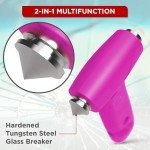 Swiss Safe Durable 5-1 Car Safety Hammer Car Window Breaker Breaker Tool w/Seatbelt Cutter - Emergency Escape Glass Hammer for Car - Truck, Car Safety Essentials & Accessories - Pink, 2 Pack