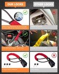 Tevlaphee Steering Wheel Lock Seat Belt Lock Universal Anti Theft Device Car Lock Theft Prevention with 3 Keys for Car Security Fit Most Vehicles Truck SUV Van(Red)