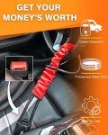 Tevlaphee Steering Wheel Lock Seat Belt Lock Universal Anti Theft Device Car Lock Theft Prevention with 3 Keys for Car Security Fit Most Vehicles Truck SUV Van(Red)
