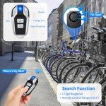 WSDCAM 113dB Loud Anti Theft Vibration Sensor Alarm Systems for Electric Bike Motorcycle Golf Car Trailer Mailbox Garage Door Waterproof Home Security Bike Accessories Bike Alarm with Remote