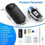 WSDCAM 113dB Loud Anti Theft Vibration Sensor Alarm Systems for Electric Bike Motorcycle Golf Car Trailer Mailbox Garage Door Waterproof Home Security Bike Accessories Bike Alarm with Remote