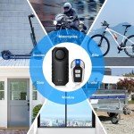WSDCAM 113dB Loud Anti Theft Vibration Sensor Alarm Systems for Electric Bike Motorcycle Golf Car Trailer Mailbox Garage Door Waterproof Home Security Bike Accessories Bike Alarm with Remote