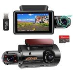 Dual Dash Camera for Cars, Dash Cam Front and Inside, 1440P Dashcam Front + 720P Inside Car Camera, 3'' Car Monitor with 32G SD Card, Night Vision G-Sensor Loop Recording Essential Car Accessories