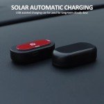 hautllaif Anti-Theft LED Flashing Security Light Fake lamp，Car Solar Power Simulated Dummy Alarm，with USB Charger Port，car Security Accessories Universal for Most Cars (Red)