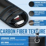 Faraday Bag Key Protector, 2 Pack Signal Blocking RFID Key Fob Protector Pouch, Anti-Theft Car Security Cage