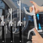 MONOJOY Steering Wheel Lock Universal Security Car Locks with Safety Hammer Heavy Duty Carro Wheel Locks Retractable Anti-Theft Prevention Device for Truck|SUV|Van Accessories, Black