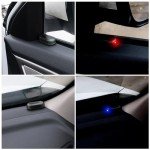 hautllaif Anti-Theft LED Flashing Security Light Fake lamp，Car Solar Power Simulated Dummy Alarm，with USB Charger Port，car Security Accessories Universal for Most Cars (Red)