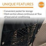 K&H Pet Products Dog Car Net, Pet Travel Safety Barrier, Auto Safety Organizer with Pocket & Mesh Vent Cover for Cars and SUV's, Car Divider for Safer Driving, Universal Bungee Cord Fit - 23 X 24in