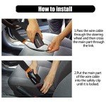 KAYCENTOP Car Steering Wheel Lock, Seat Belt Lock, Anti-Theft Device, Max 17 Inch Length, Small and Light-Weight, Multi-Functional, Fit Most Vehicle, SUV, Golf Cart Security (Black)