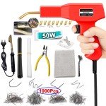 50W Plastic Welding Machine Kit Hot Stapler Welding Soldering Iron Equipment Tools Car Bumper Crack Dent Repair Hot Gun