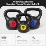 BalanceFrom Wide Grip Kettlebell Set, 3 Weights