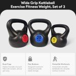 BalanceFrom Wide Grip Kettlebell Set, 3 Weights