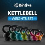 Bintiva Professional Vinyl Coated Cast Iron Kettlebells