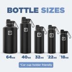 Iron Flask 40 oz Sports Water Bottle - Black