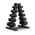 Premium Hex Dumbbell Set with A-Frame Rack