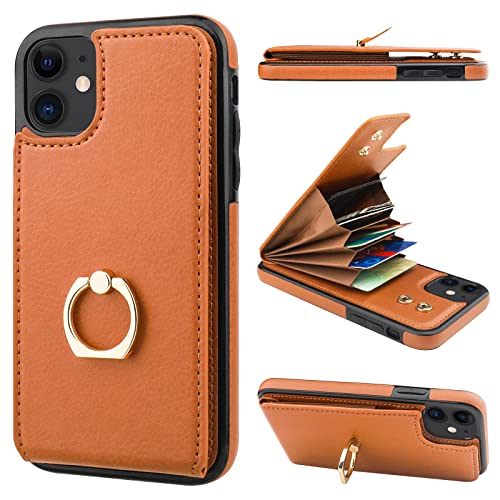 iPhone 11 Wallet Case with Finger Ring Stand