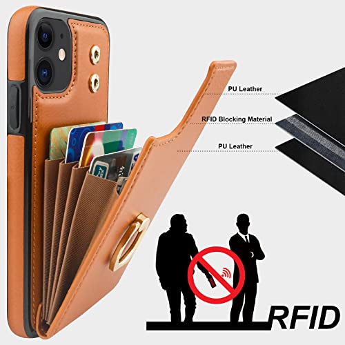 iPhone 11 Wallet Case with Finger Ring Stand
