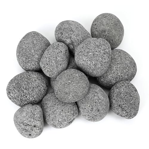 Skyflame Round Black Lava Rock Pebbles - 10 lbs