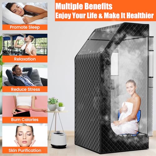 Portable Home Sauna Tent with Timer and Remote Control