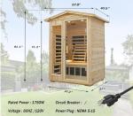 2-Person Outdoor Infrared Sauna with Bluetooth Speakers