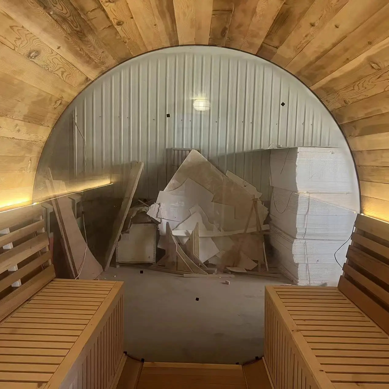 Cedar Outdoor Steam Sauna Cabin with Electric Heater
