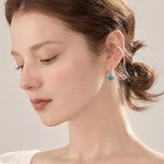 Boho Turquoise Sun Symbol Earrings in Sterling Silver