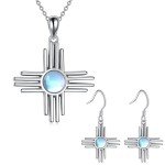 Zia Sun Symbol 925 Silver Moonstone Jewelry