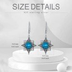 Boho Turquoise Sun Symbol Earrings in Sterling Silver