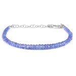 Boho Tanzanite Gemstone Bracelet in Silver