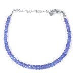 Boho Tanzanite Gemstone Bracelet in Silver