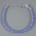 Boho Tanzanite Gemstone Bracelet in Silver