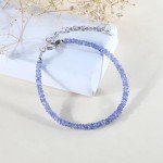 Boho Tanzanite Gemstone Bracelet in Silver