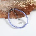 Boho Tanzanite Gemstone Bracelet in Silver