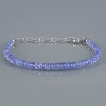 Boho Tanzanite Gemstone Bracelet in Silver