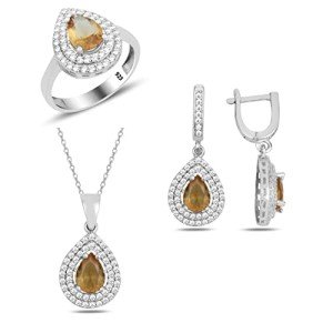 Color Change Zultanite Silver Jewelry Set for Women