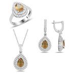 Color Change Zultanite Silver Jewelry Set for Women