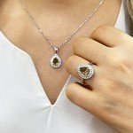 Color Change Zultanite Silver Jewelry Set for Women