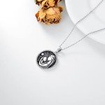 Sterling Silver Mother Necklace with Round Pendant