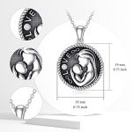Sterling Silver Mother Necklace with Round Pendant
