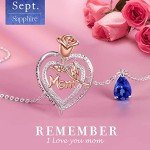 Heart Necklace with Sapphire - Perfect Mom Gift