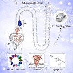 Heart Necklace with Sapphire - Perfect Mom Gift