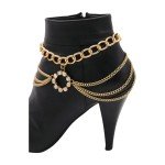 Gold Metal Boot Chain Bracelet with Shoe Charm