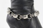 Silver Skull Boot Bracelet for Women – Biker Chic