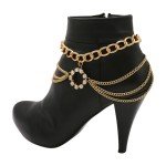 Gold Metal Boot Chain Bracelet with Shoe Charm