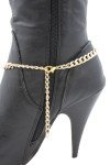 Gold Metal Chain Boot Bracelet Anklet Charm