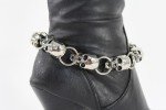 Silver Skull Boot Bracelet for Women – Biker Chic