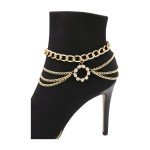 Gold Metal Boot Chain Bracelet with Shoe Charm