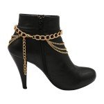Gold Metal Boot Chain Bracelet with Shoe Charm